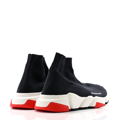 Balenciaga Neoprene Knit Womens Speed Sneakers 39 Black White Red 4 of 6