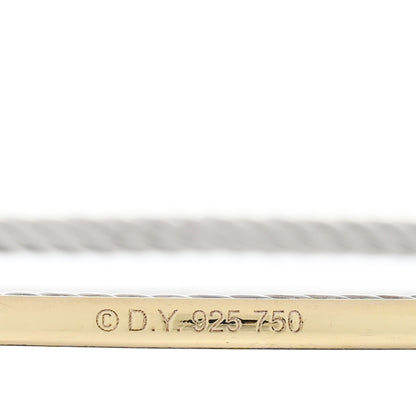David Yurman Sterling Silver 18K Yellow Gold Cable Bangle Bracelet 2 of 3