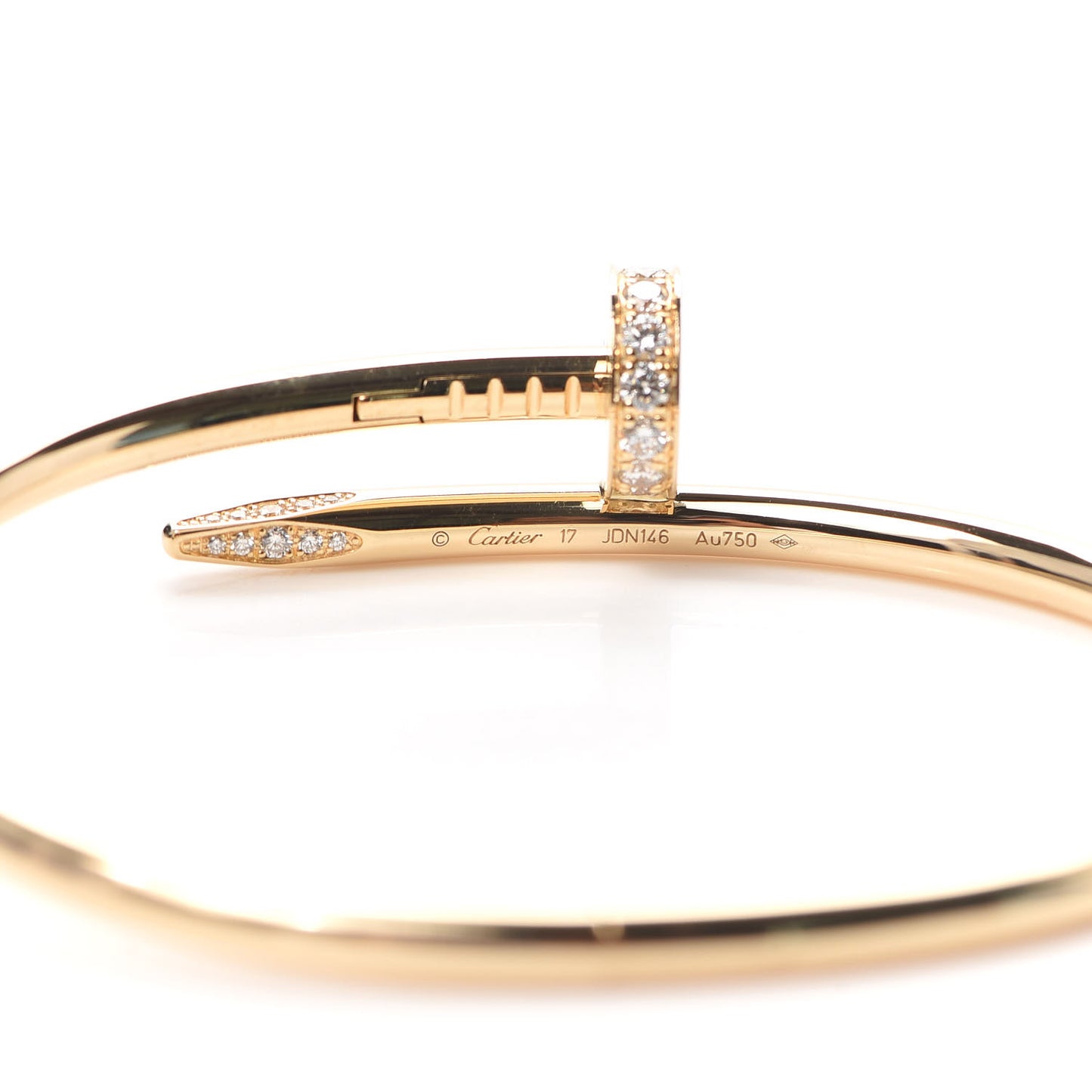18K Yellow Gold Diamond Juste Un Clou Bracelet 17