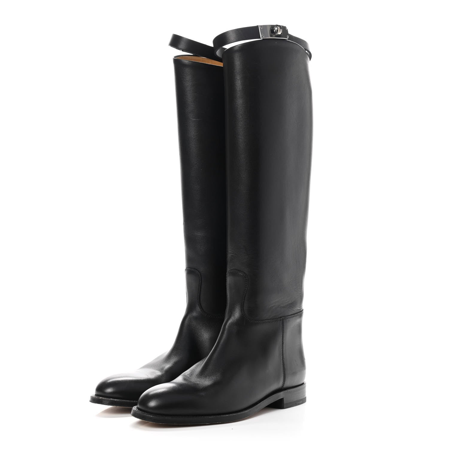 Hermes Box Kelly Jumping Boots 37 Black 3 of 23