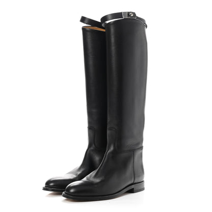 Hermes Box Kelly Jumping Boots 37 Black 3 of 23