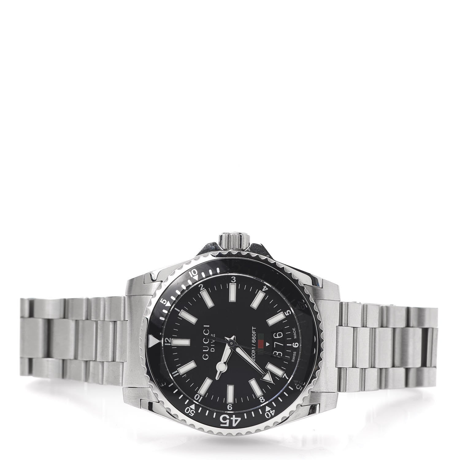 Gucci Stainless Steel 40mm Dive Quartz Watch Black 3 of 7
