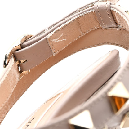 Valentino Garavani Metallic Pebbled Calfskin Rockstud Ankle Strap 100mm Pumps 37.5 Sasso Poudre 10 of 10