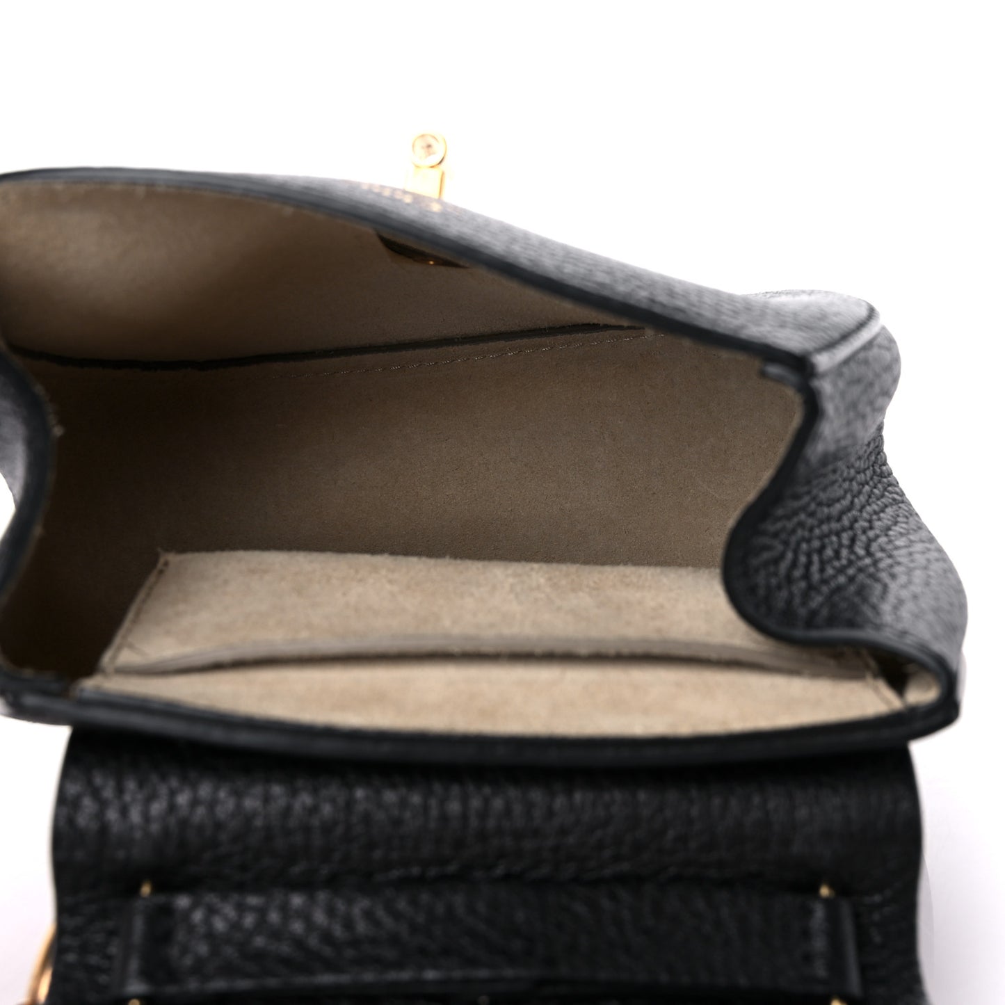 Grained Lambskin Nano Drew Shoulder Bag Black