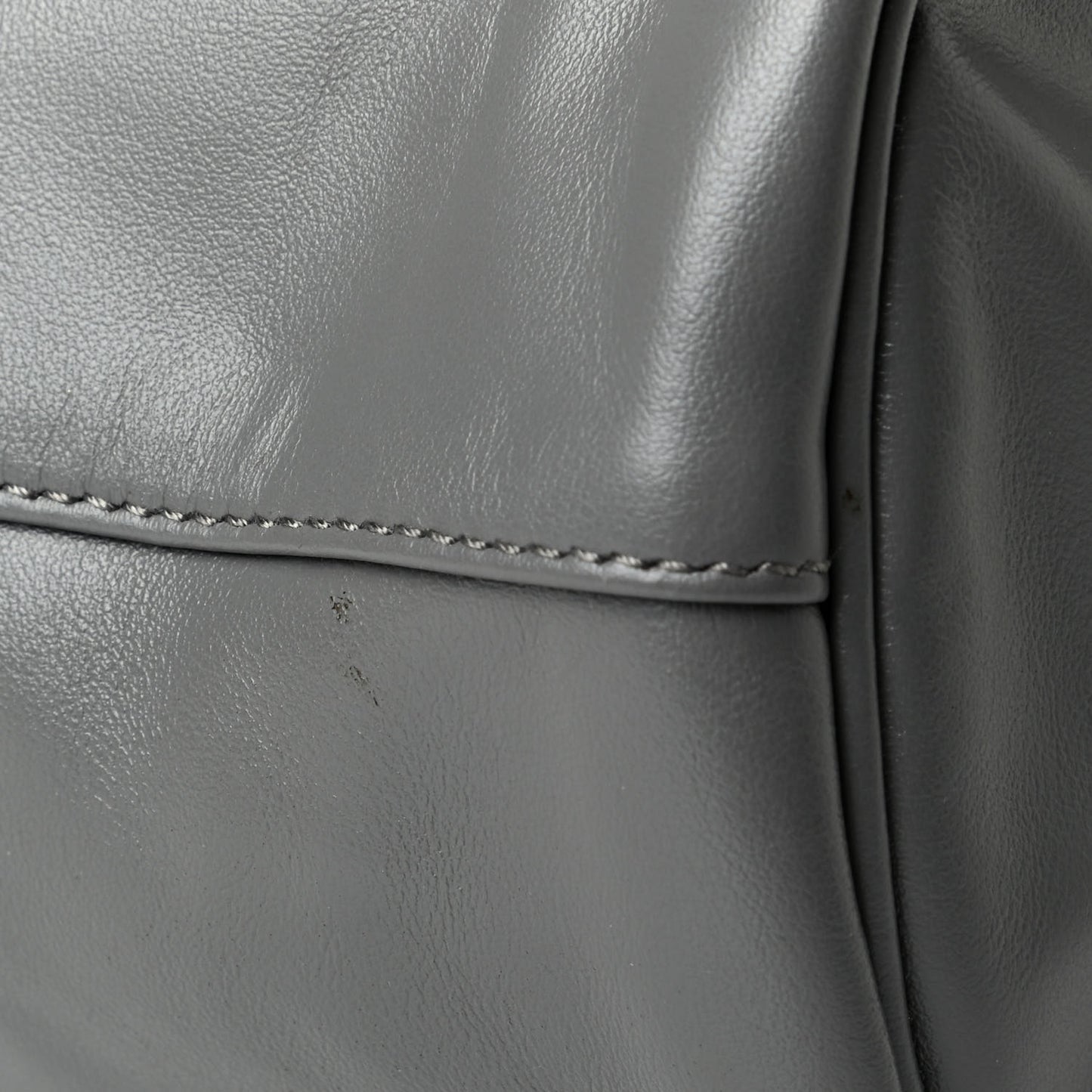 Light Calfskin Saffiano Mini Bucket Crossbody Bag Marmo
