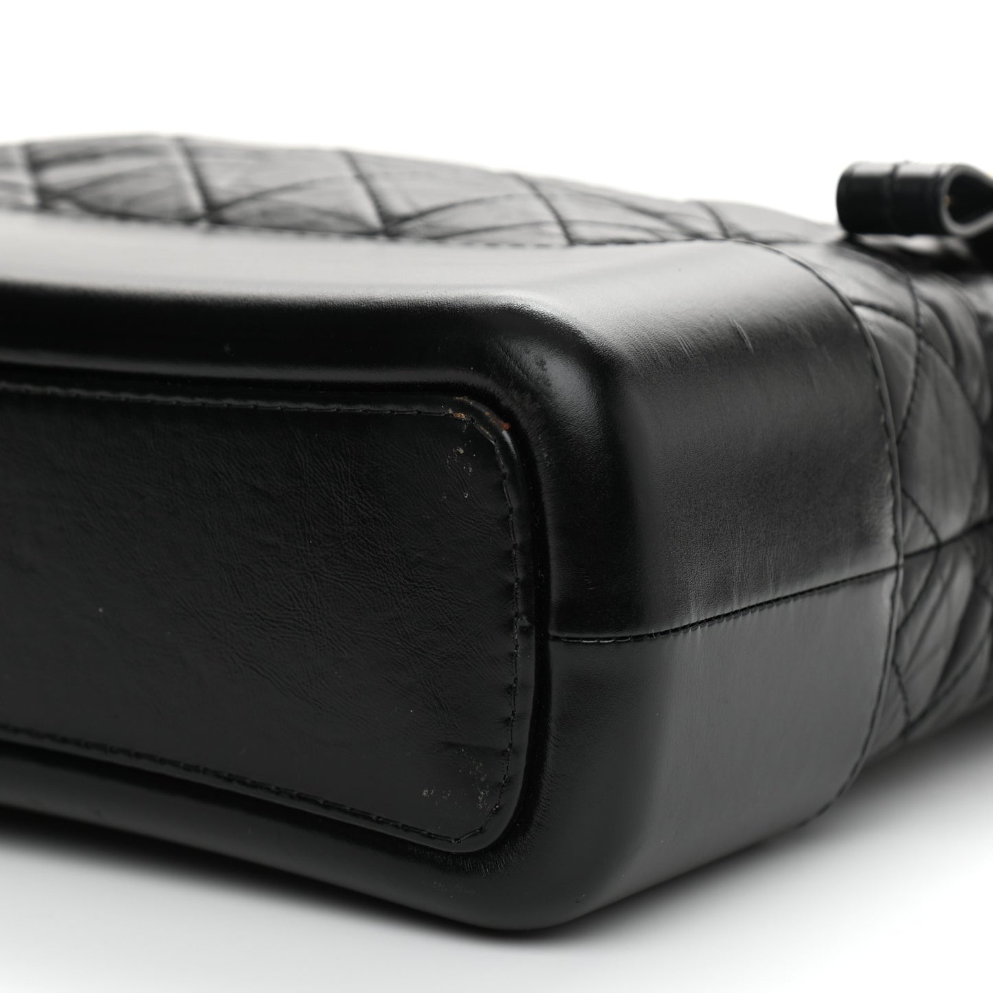 Aged Calfskin Quilted Medium Gabrielle Hobo Black