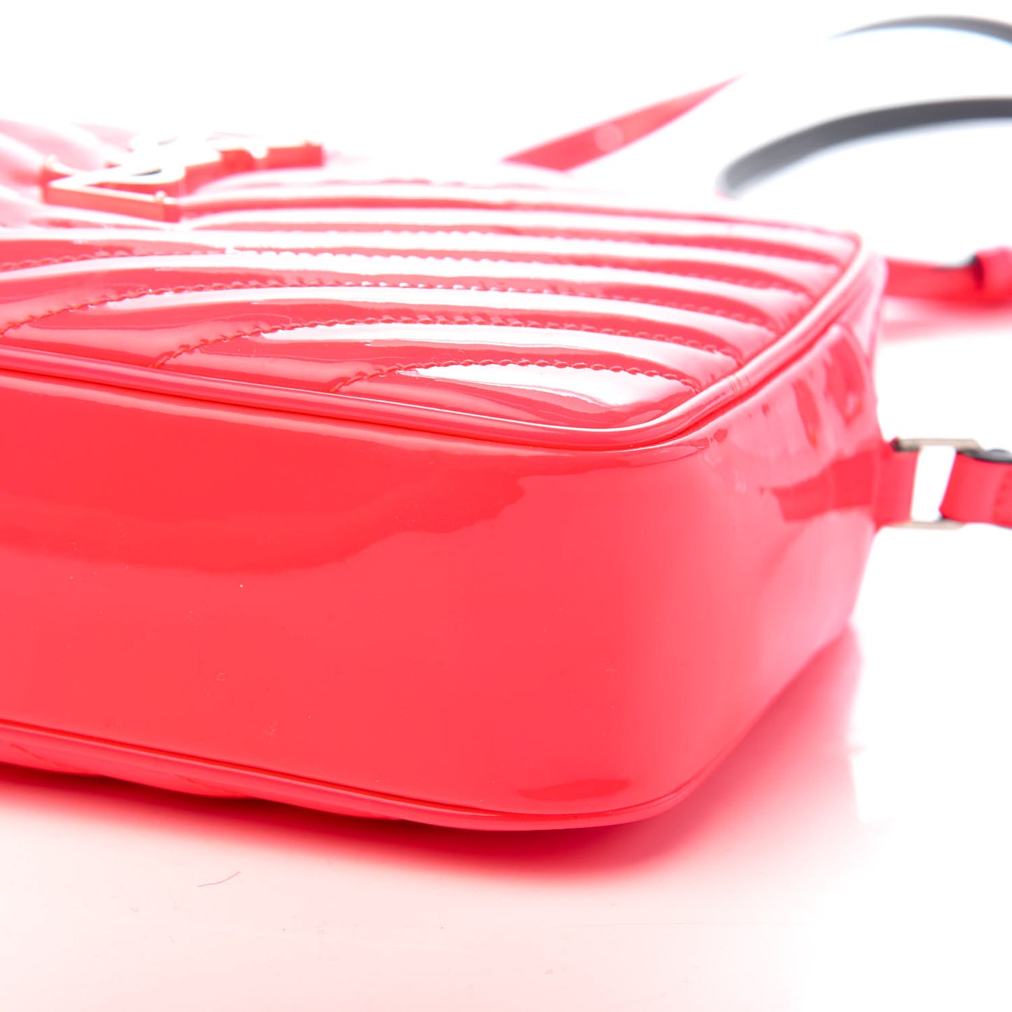 Patent Calfskin Matelasse Monogram Lou Camera Bag Neon Pink