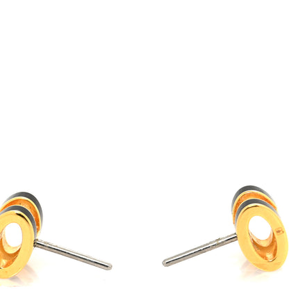 Hermes Gold Lacquered Mini Pop H Earrings Black 3 of 4