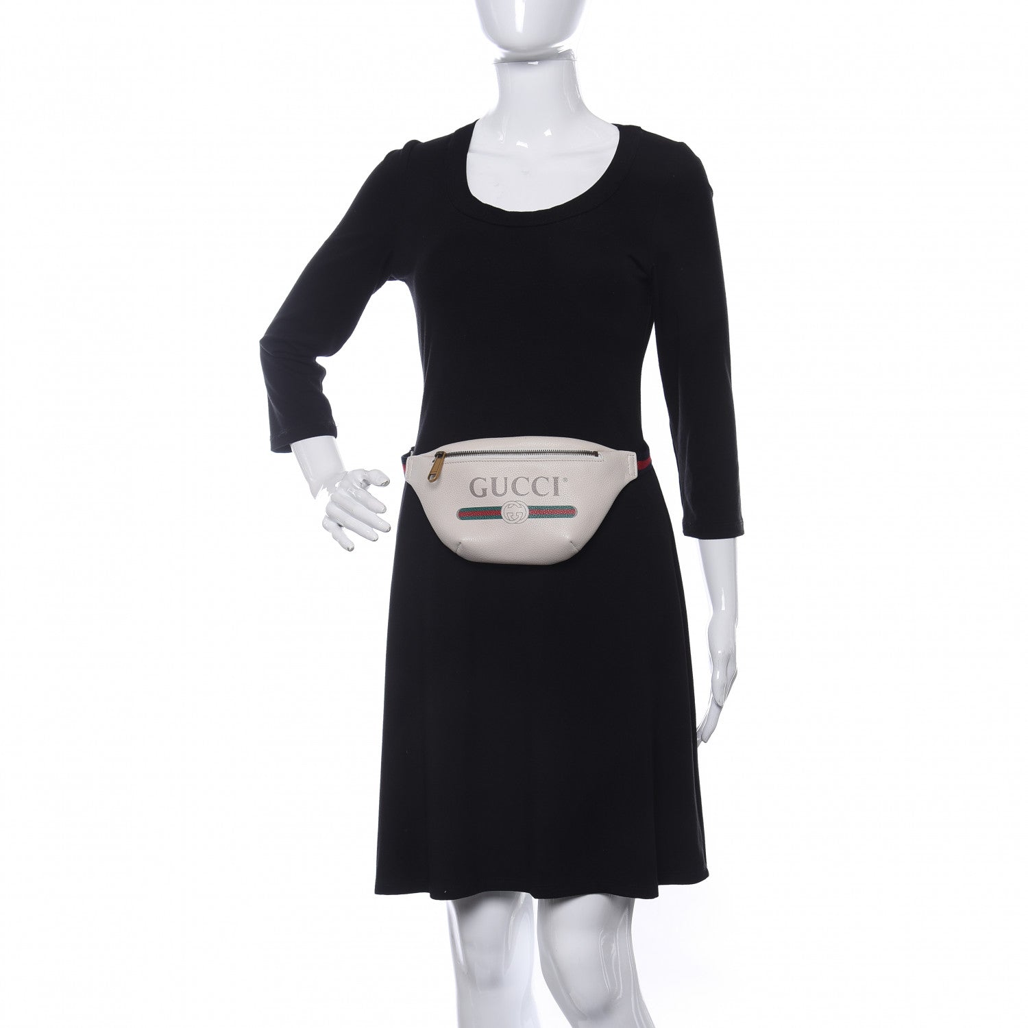 Gucci Grained Calfskin Small Logo Belt Bag White 2 of 10
