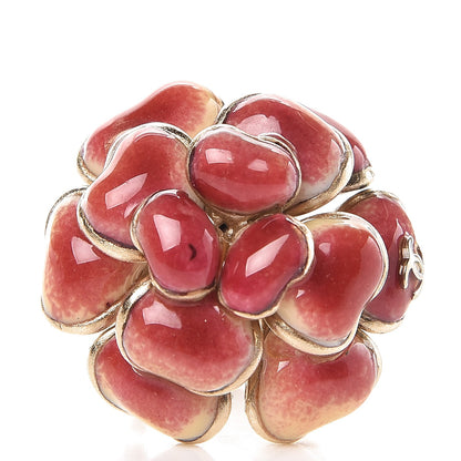 Chanel Enamel CC Camellia Ring 6.5 Pink 2 of 5