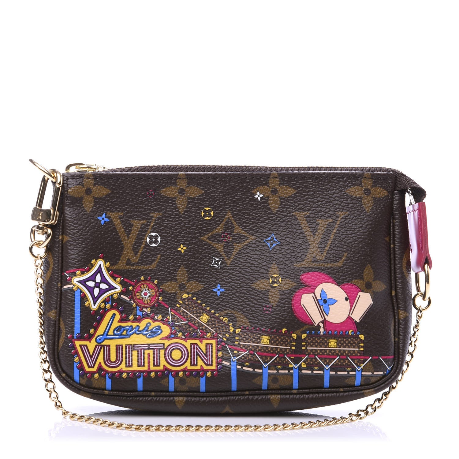 Louis Vuitton Monogram 2020 Christmas Animation Roller Coaster Mini Pochette Accessories Pivoine 1 of 7
