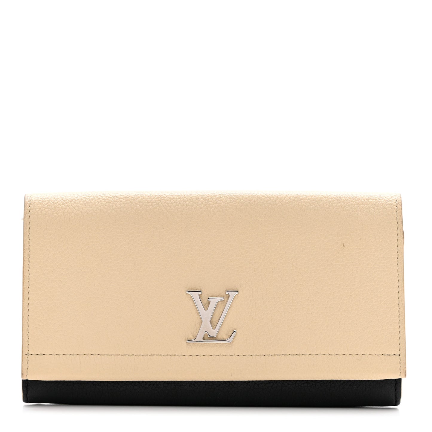 Calfskin Lockme II Wallet Vanille Black