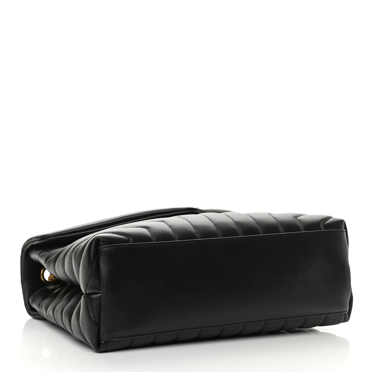Calfskin Y Quilted Monogram Medium Loulou Chain Satchel Black