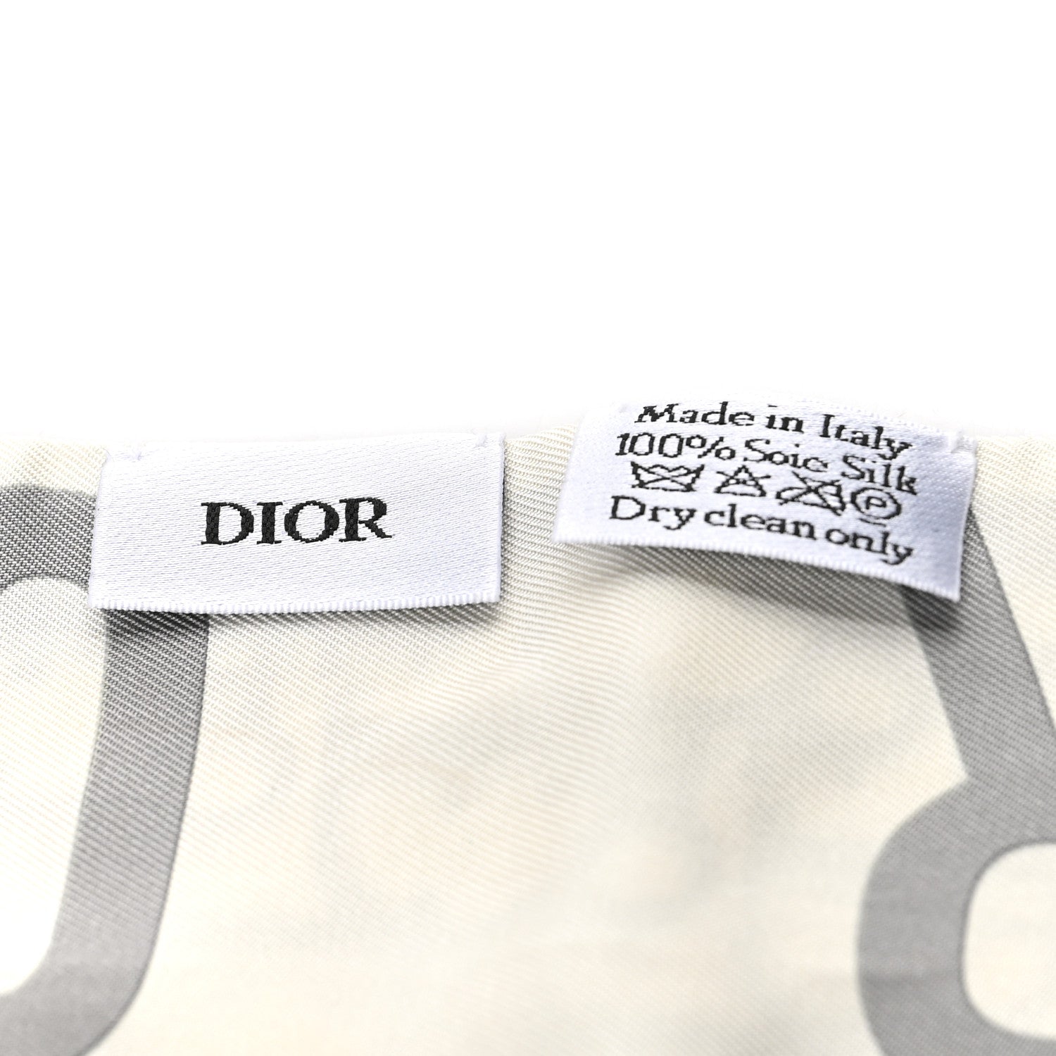 Christian Dior Silk Oblique Mitzah Scarf Grey 3 of 4