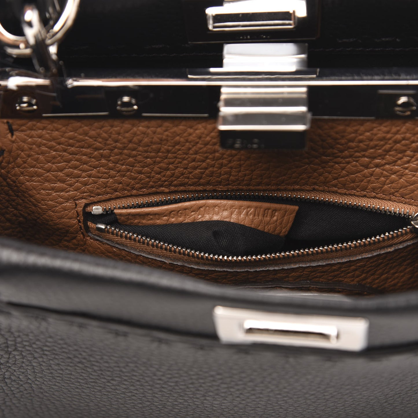 Cuoio Romano Selleria Bi-Color Mini Peekaboo Iconic Satchel Black Mou