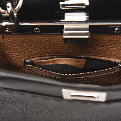 Fendi Cuoio Romano Selleria Bi-Color Mini Peekaboo Iconic Satchel Black Mou 8 of 11