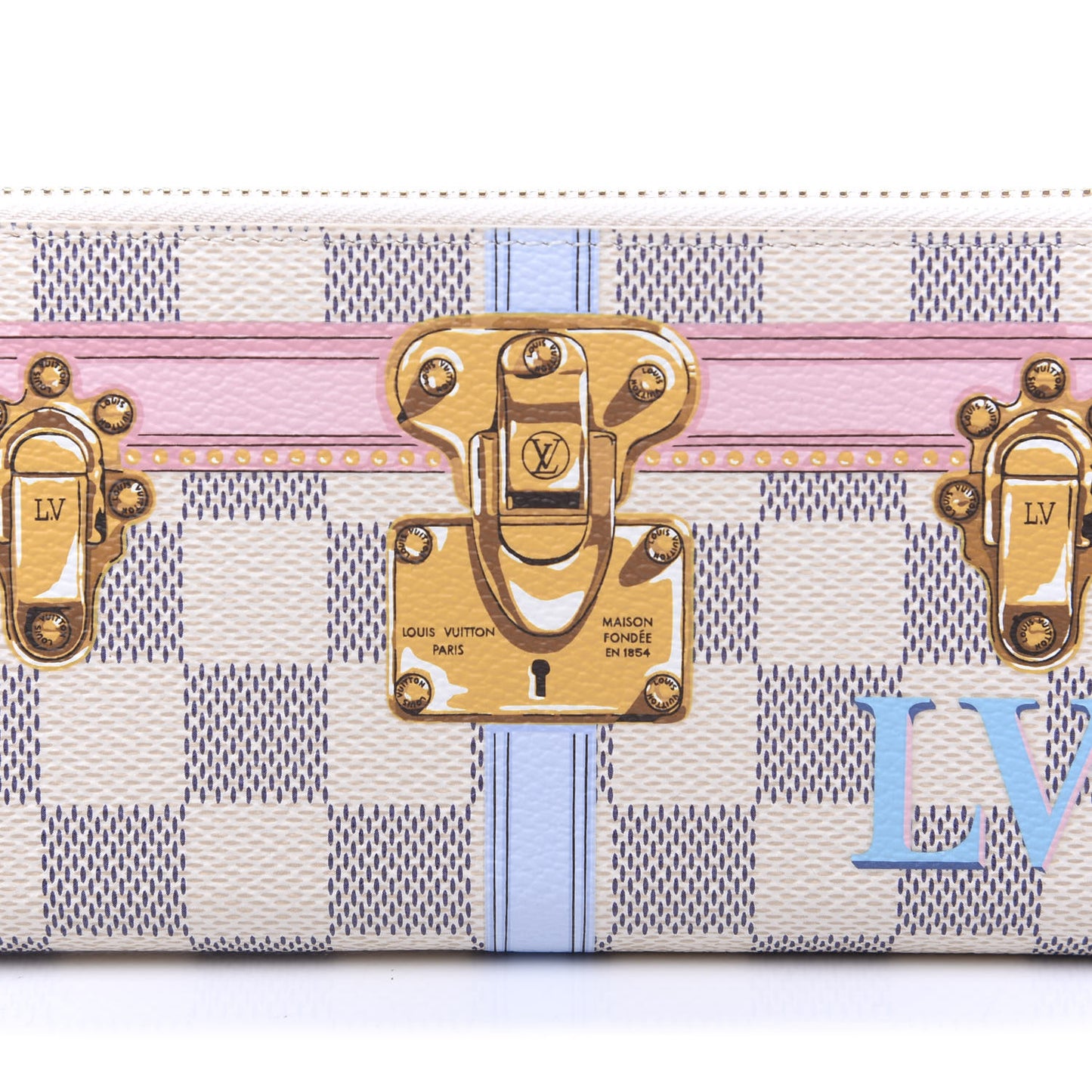 Damier Azur Summer Trunks Clemence Wallet