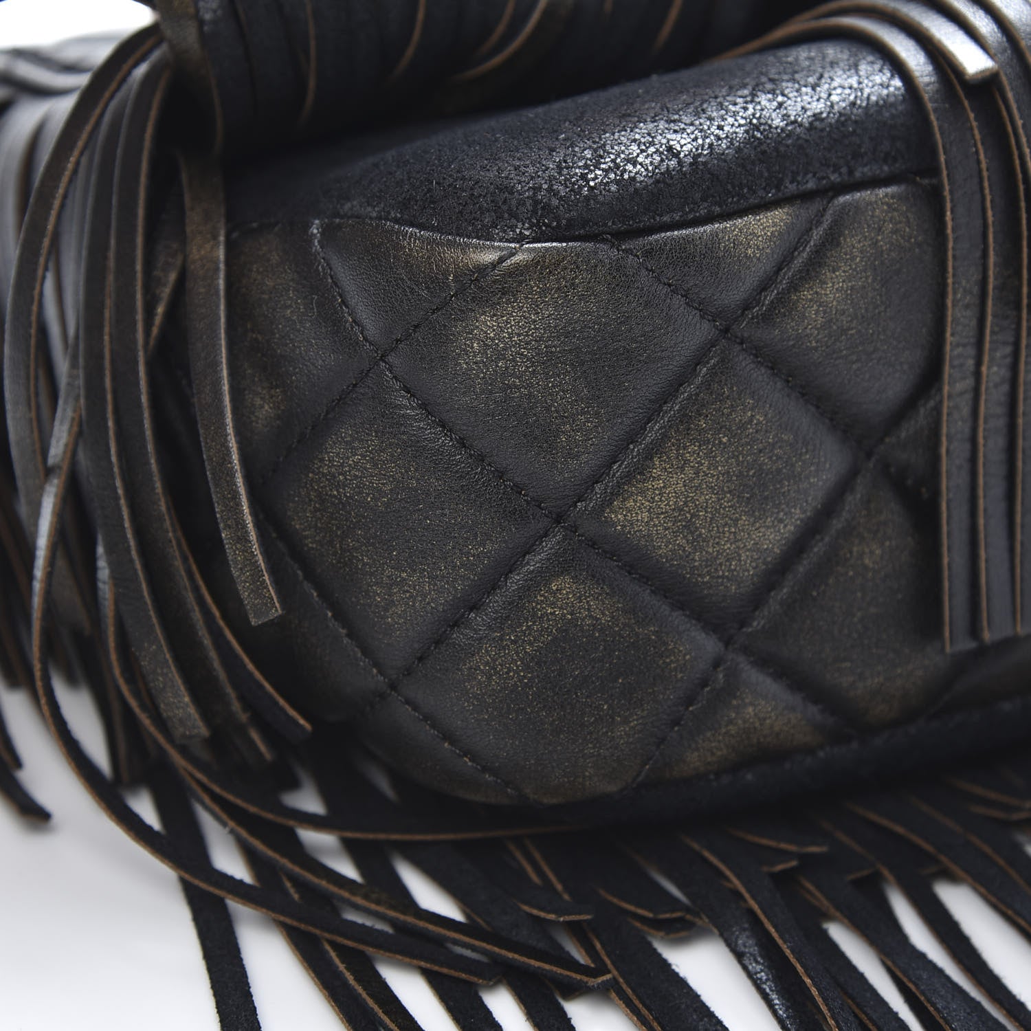 Chanel Metallic Calfskin Quilted Large Into The Fringe Flap Black 9 of 11