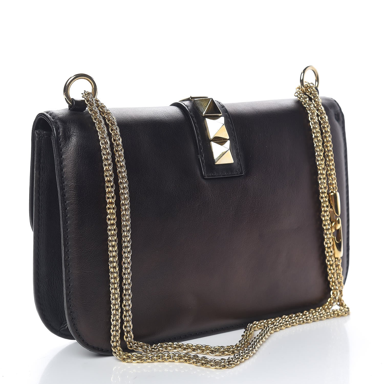 Valentino Garavani Vitello Medium Glam Lock Rockstud Flap Black 3 of 19