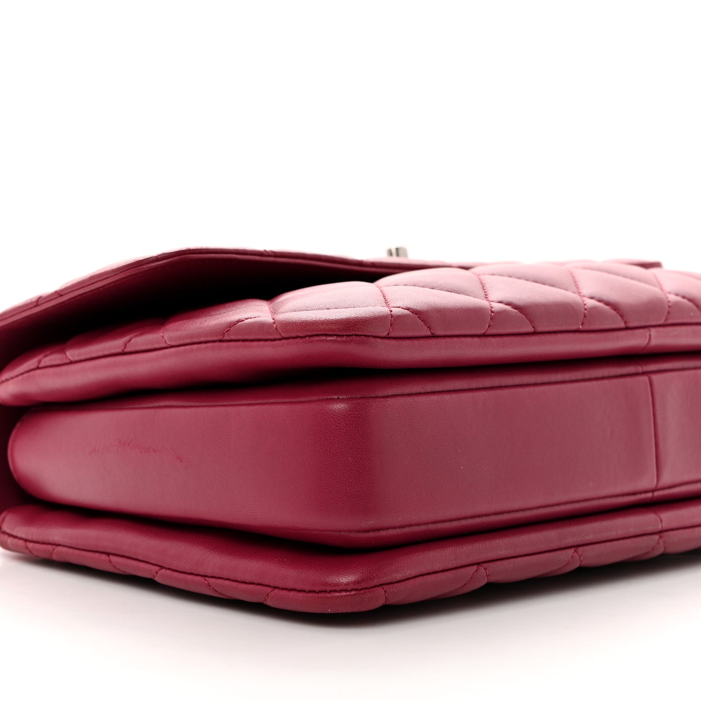 Lambskin Quilted Medium Trendy CC Flap Dual Handle Bag Dark Pink