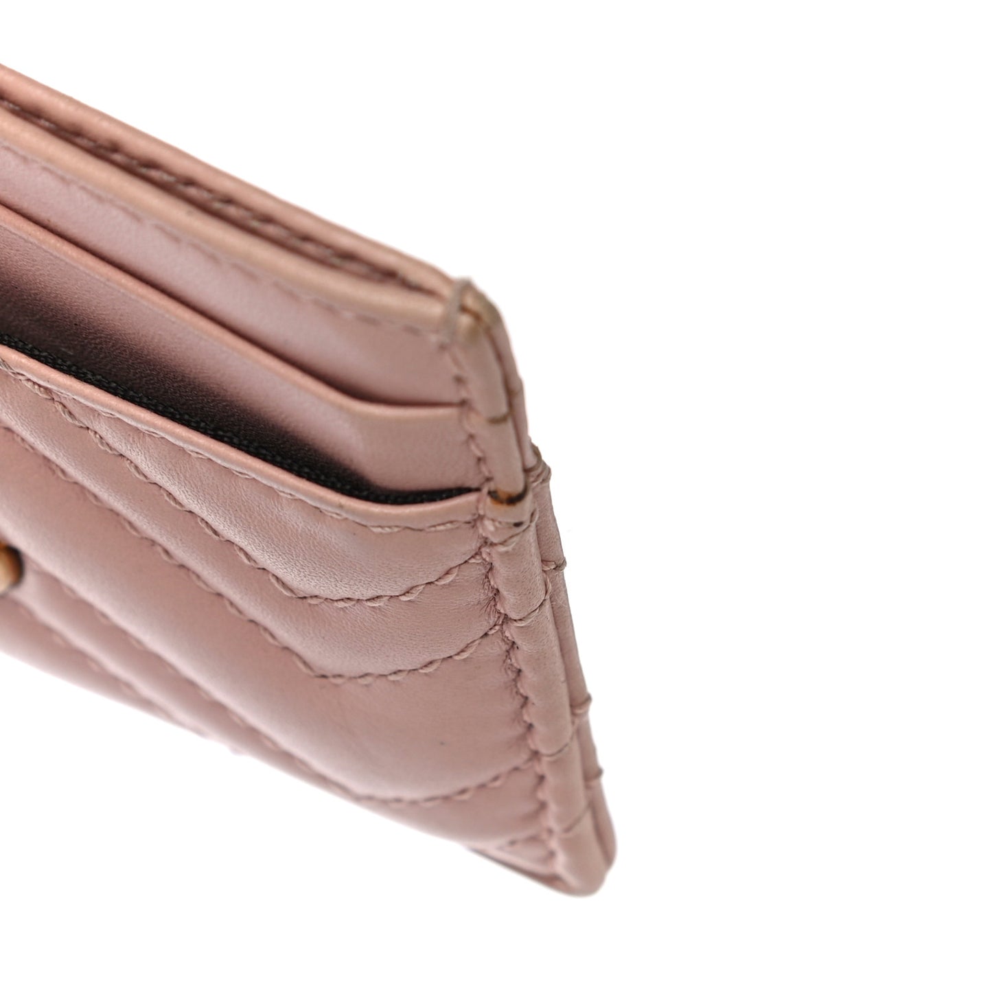 Calfskin Matelasse GG Marmont Card Holder Perfect Pink
