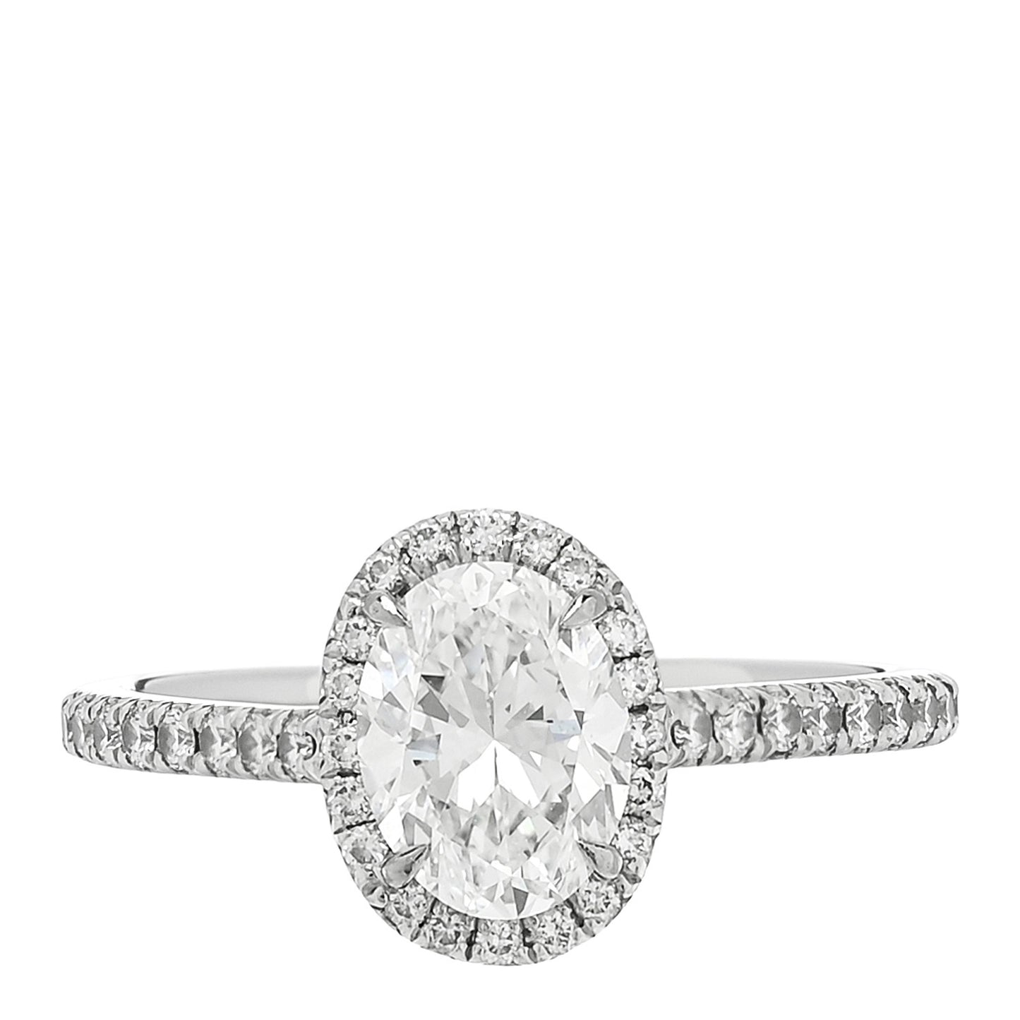 Platinum Diamond 1.09ct Soleste Oval Cut Halo Engagement Ring 50 5.25