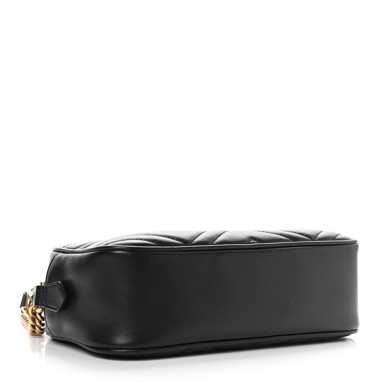Calfskin Matelasse Small GG Marmont Chain Shoulder Bag Black