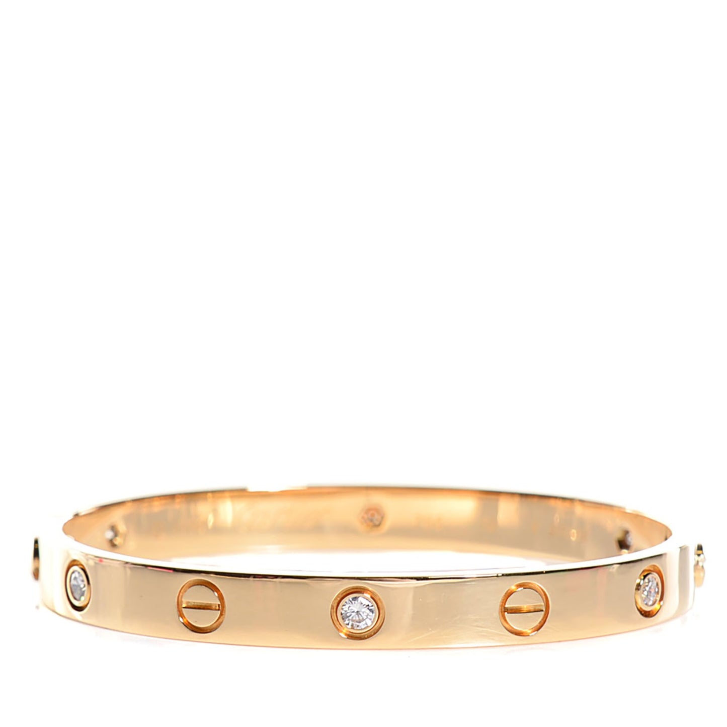 18K Yellow Gold 6 Diamond LOVE Bracelet 16