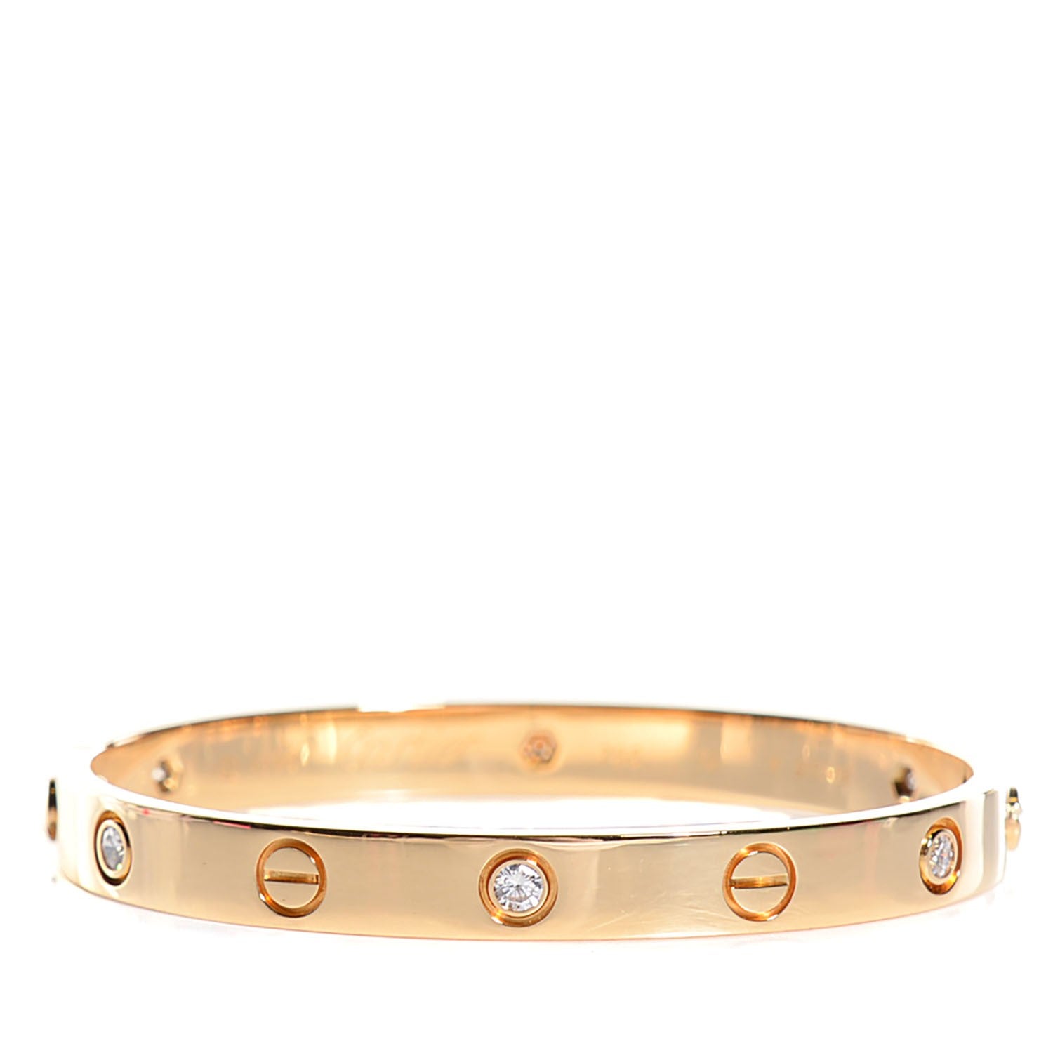 Cartier 18K Yellow Gold 6 Diamond LOVE Bracelet 16 1 of 8