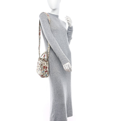 Christian Dior Calfskin Hibiscus Printed Embroidered My ABCDior Lady Dior Beige Multicolor 2 of 11
