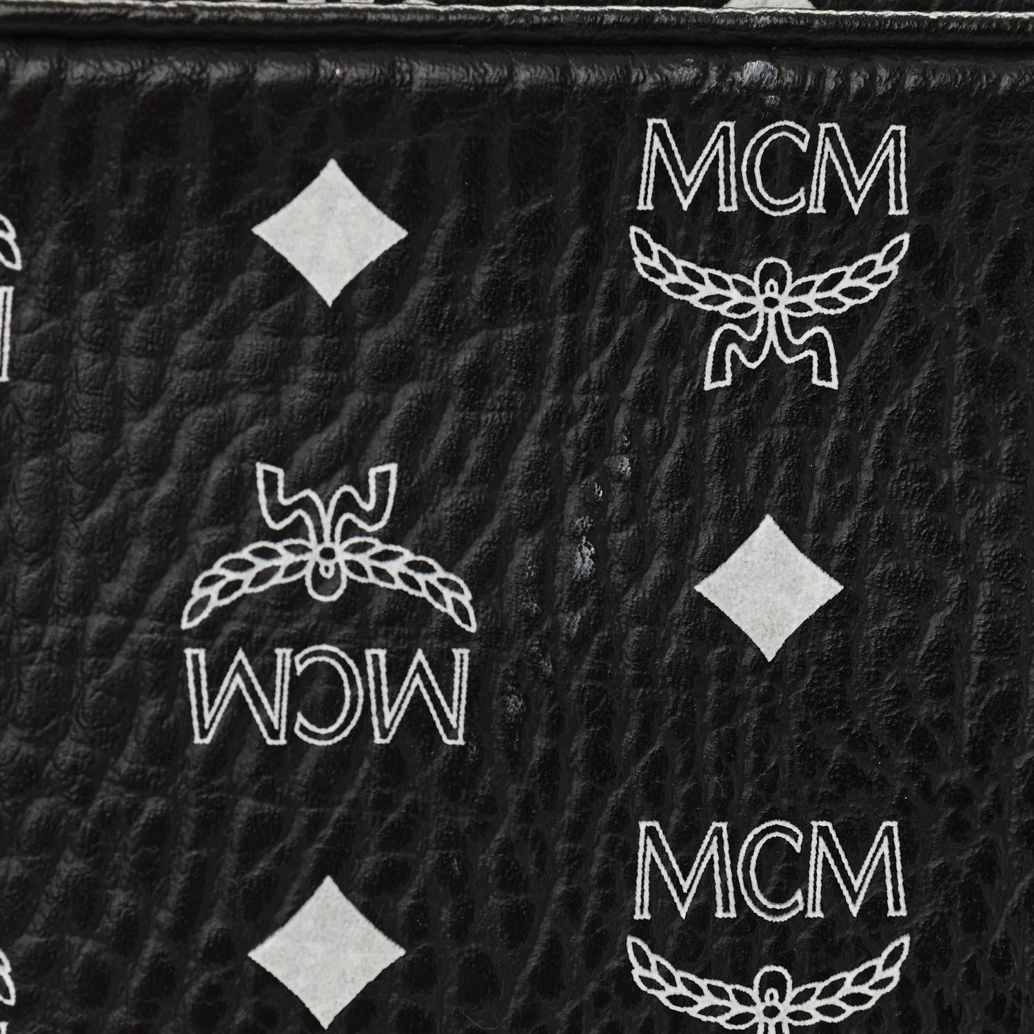 MCM Visetos Medium Anya Zip Top Shopper Tote Black 10 of 10