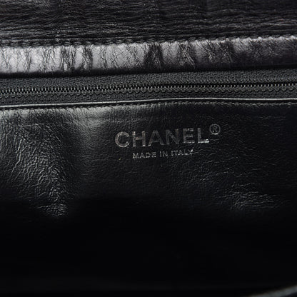 Chanel Metallic Aged Calfskin Quilted Reissue 2.55 Accordion Flap Black 7 of 13