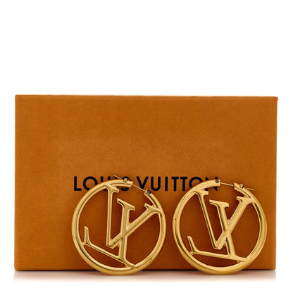 Louis Vuitton Metal Louise Hoop Earrings Gold 2 of 6