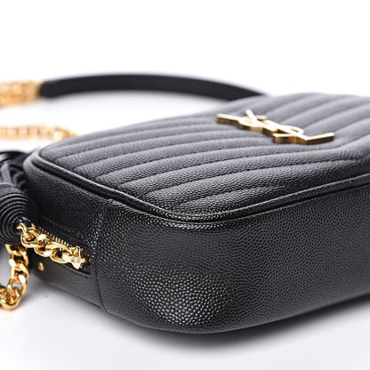 Saint Laurent Grain De Poudre Matelasse Monogram Mini Lou Camera Bag Black 8 of 10