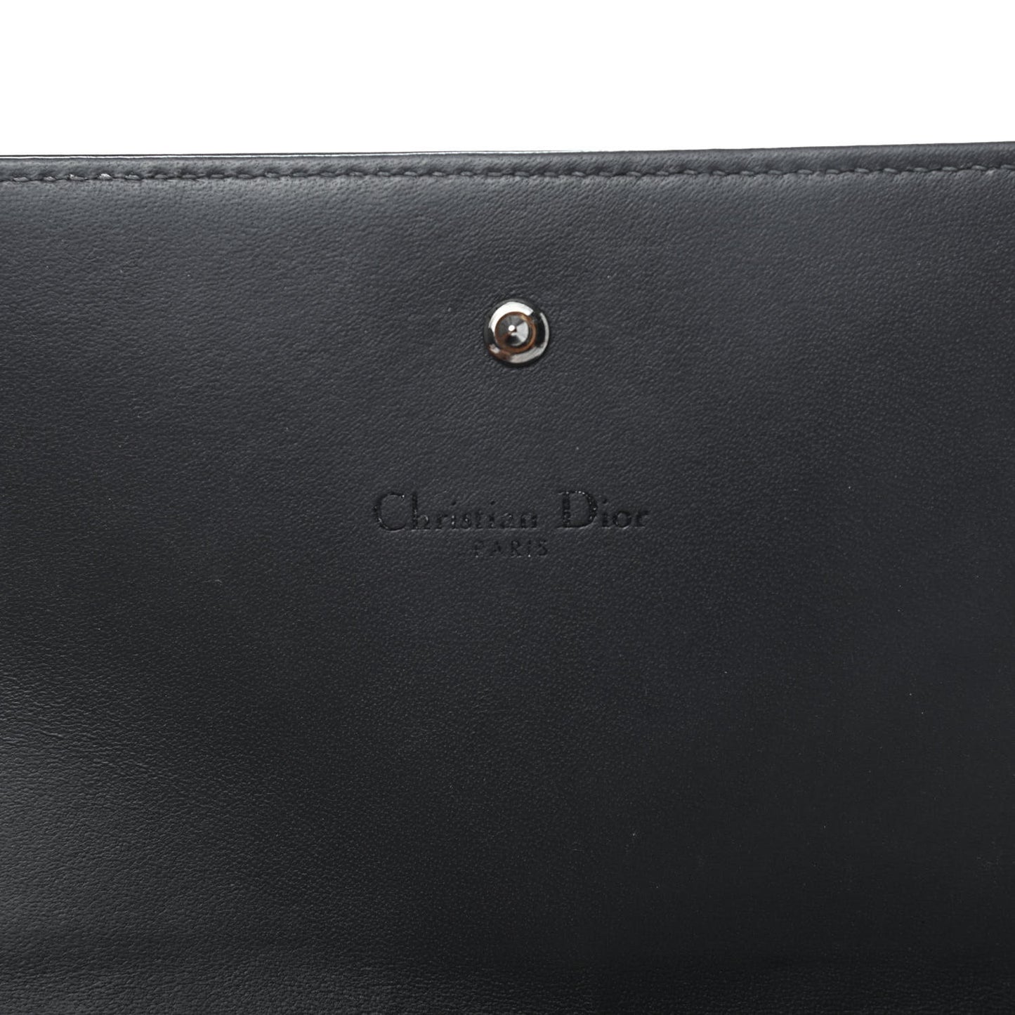 Metallic Patent Micro-Cannage Diorama Croisiere Chain Wallet Onyx Black