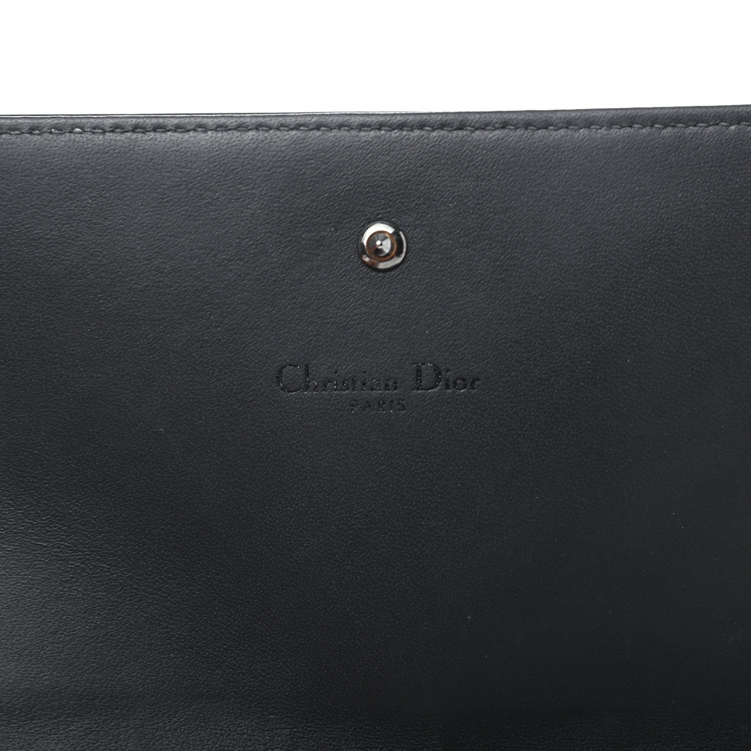 Christian Dior Metallic Patent Micro-Cannage Diorama Croisiere Chain Wallet Onyx Black 7 of 10