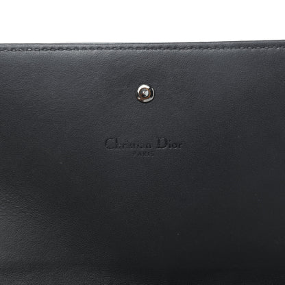 Christian Dior Metallic Patent Micro-Cannage Diorama Croisiere Chain Wallet Onyx Black 7 of 10