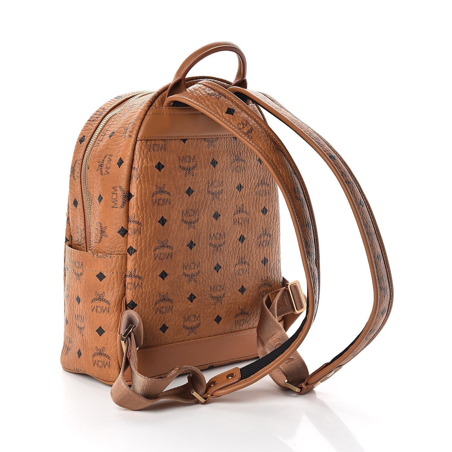 MCM Visetos Studded Small Stark M Backpack Cognac 3 of 9