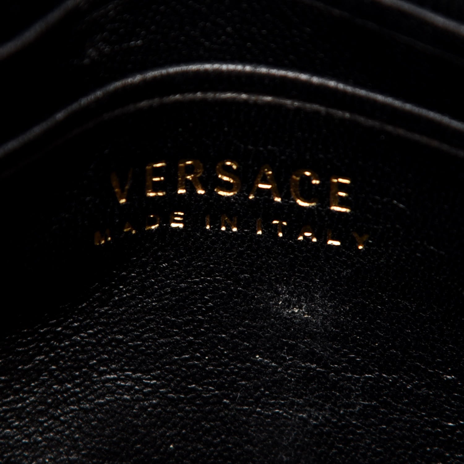 Versace Nappa Quilted Trapuntata Tribute Wallet Chain Crossbody Black 8 of 11