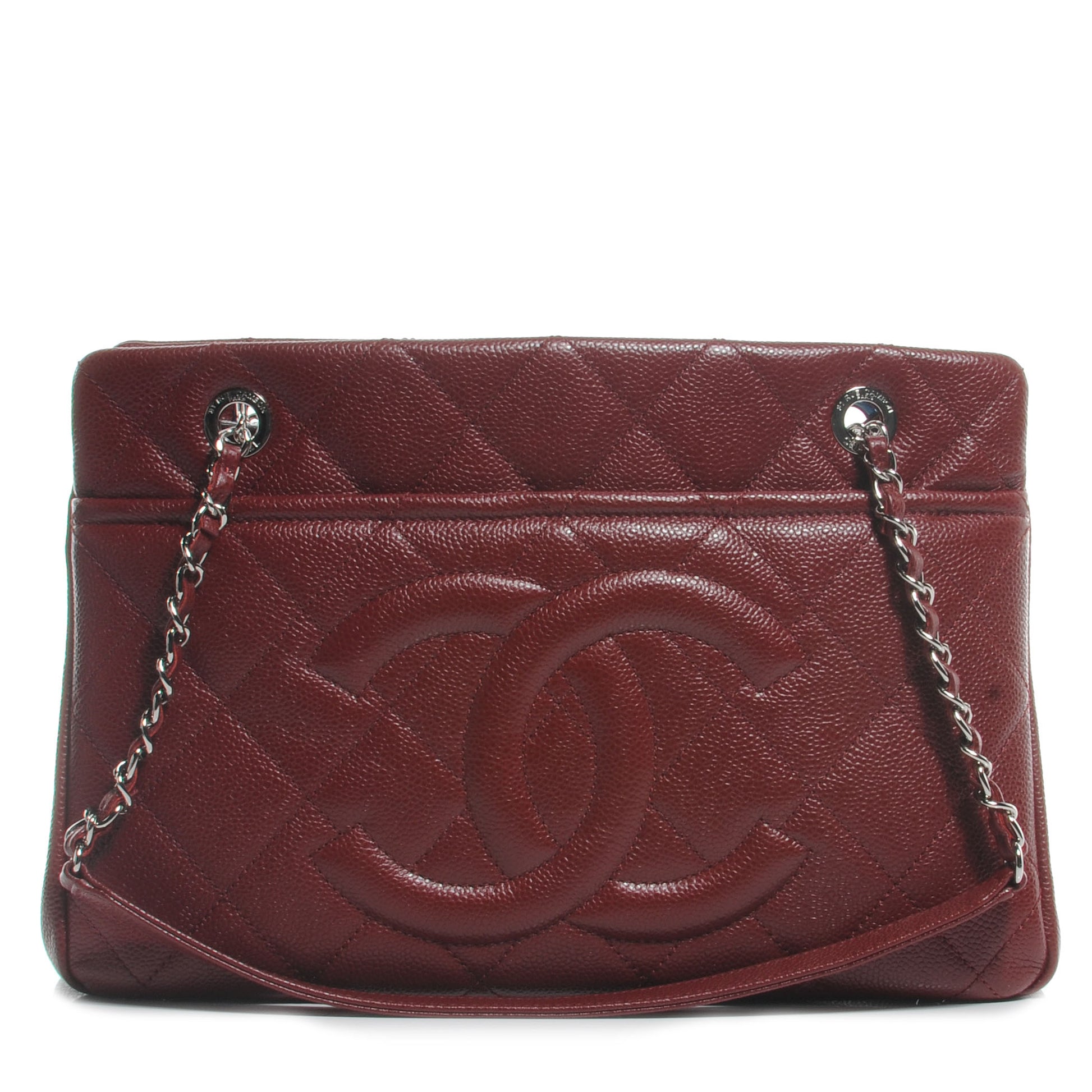 Chanel Soft Caviar Timeless Medium Shopping Tote Dark Red 1 of 8