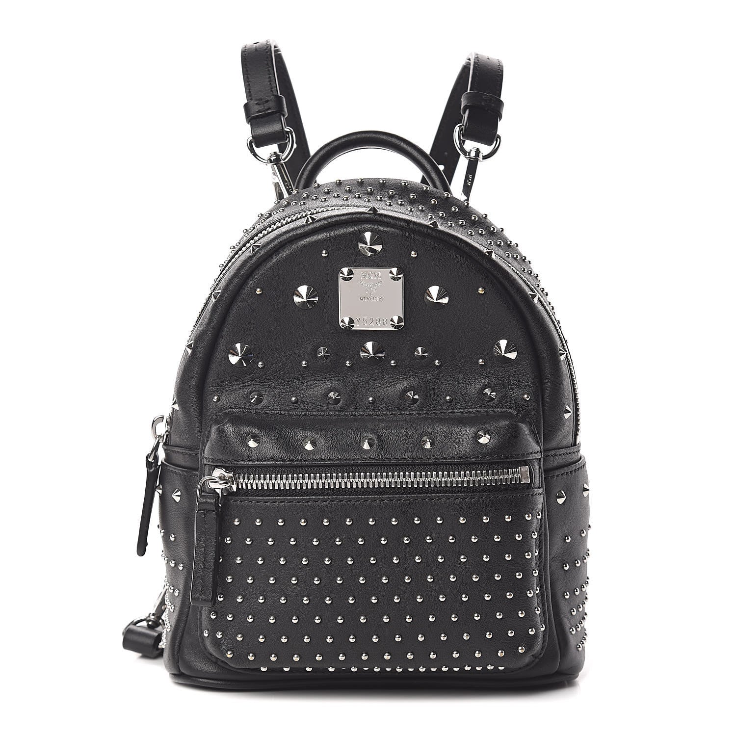 MCM Calfskin Stud X-Mini Stark Bebe Boo Backpack Black 1 of 10