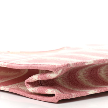 Christian Dior Canvas Embroidered Large Striped Book Tote Pink 9 of 14