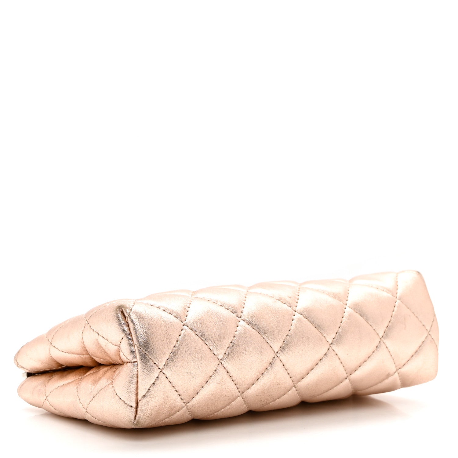 Chanel Metallic Lambskin Quilted Cosmetic Pouch Light Pink 4 of 9