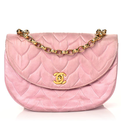 Chanel Satin Quilted Flap Shoulder Bag Pink 1 of 10