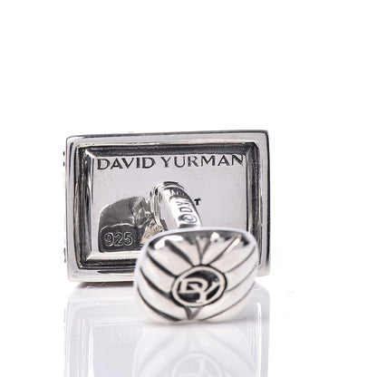 David Yurman Sterling Silver Black Diamond Chevron Cufflinks 4 of 6