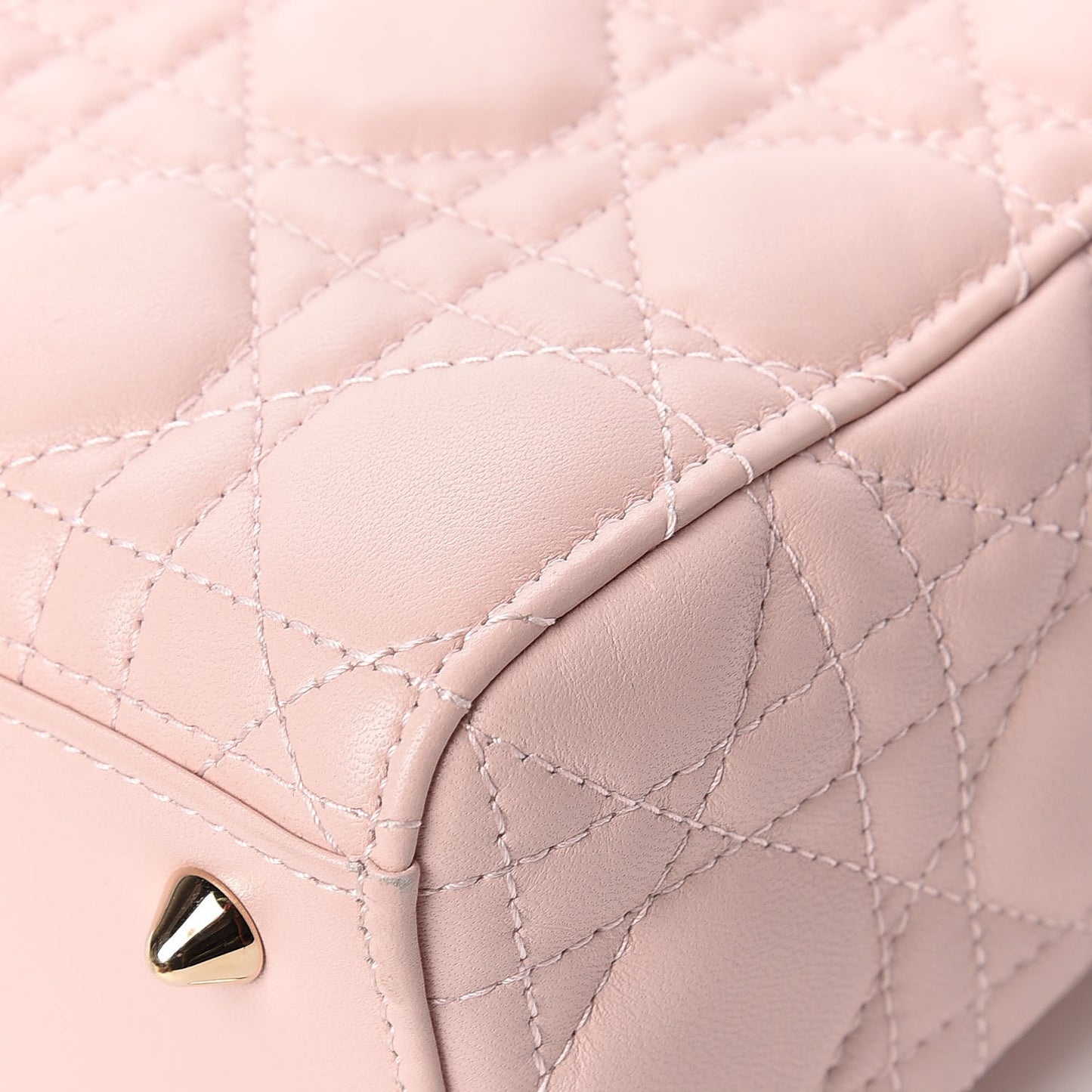 Lambskin Cannage Small Lucky Badges My Lady Dior Pink