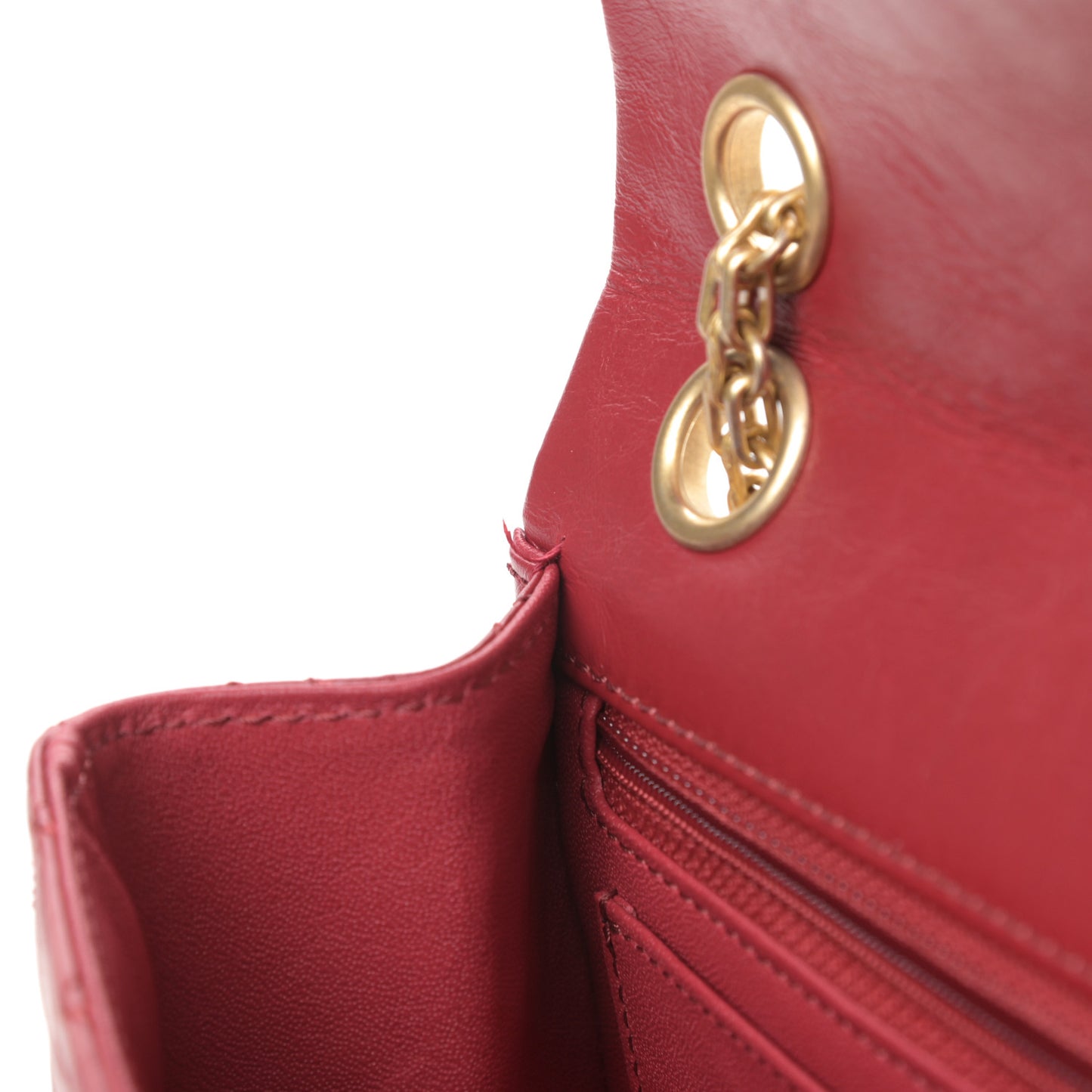 Aged Calfskin Quilted 2.55 Reissue Mini Flap Red