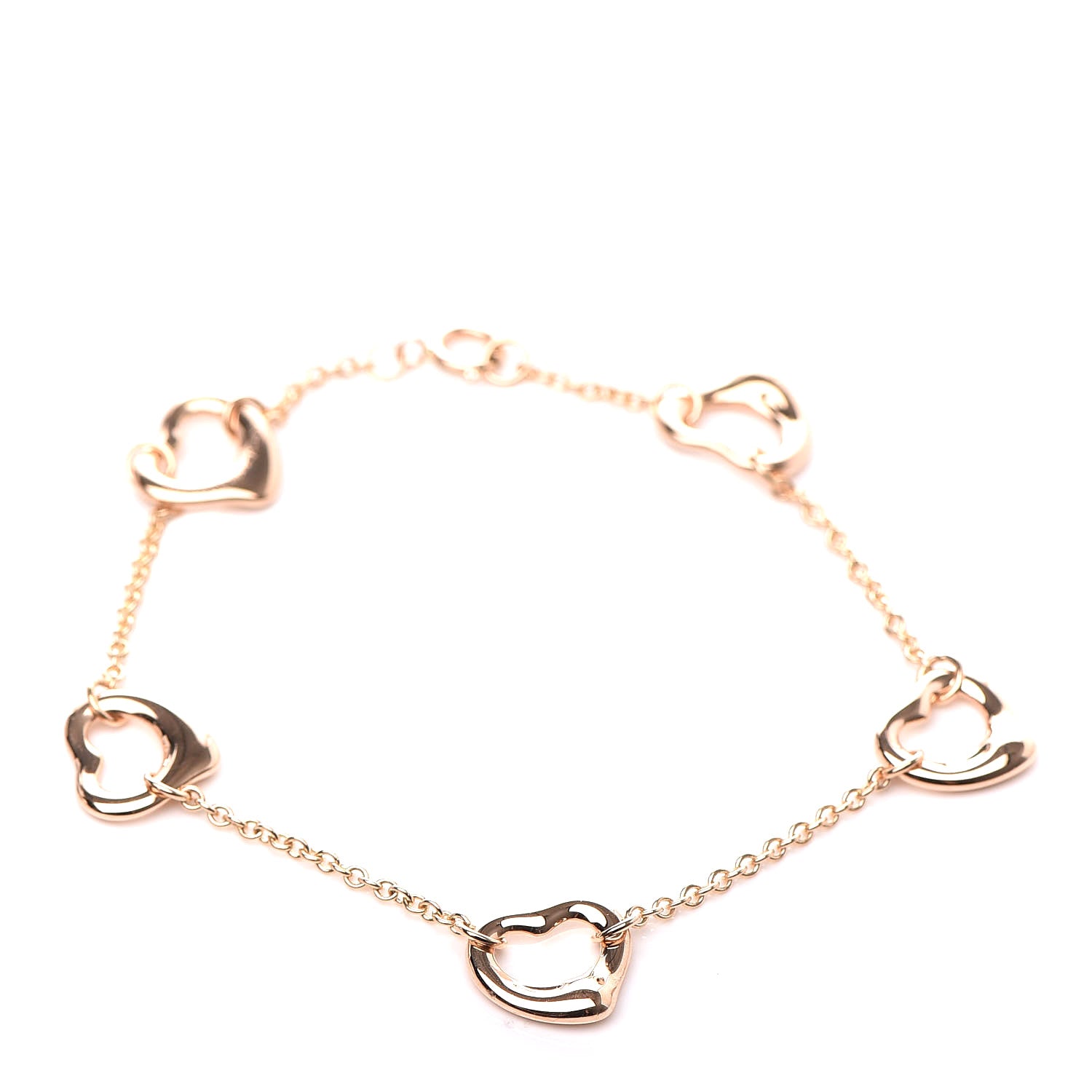 Tiffany 18K Rose Gold Elsa Peretti 5 Open Heart Bracelet 1 of 4