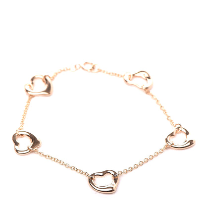 Tiffany 18K Rose Gold Elsa Peretti 5 Open Heart Bracelet 1 of 4