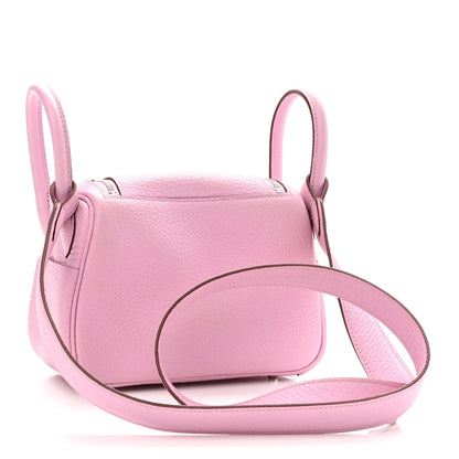 Hermes Taurillon Clemence Mini Lindy 20 Mauve Sylvestre 3 of 10